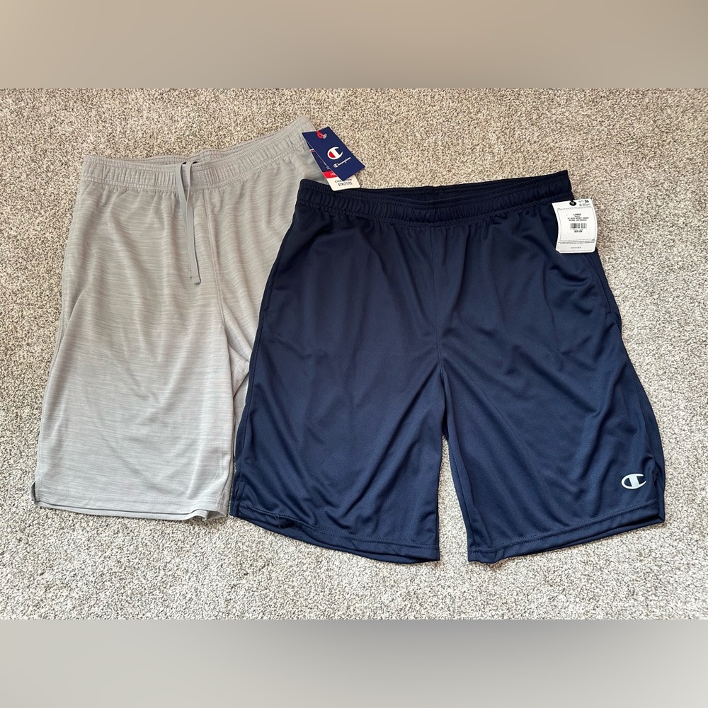 Set of Two Champion Men’s Navy & Light Gray Athletic Shorts